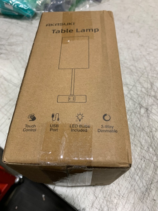 Photo 1 of AKASUKI Table Lamp for Bedroom, 3 Way Dimmable Touch Lamp with Dual Charging Station, Small Bedside Lamps for Night Stands, Living Room, Office(LED Bulb Included)