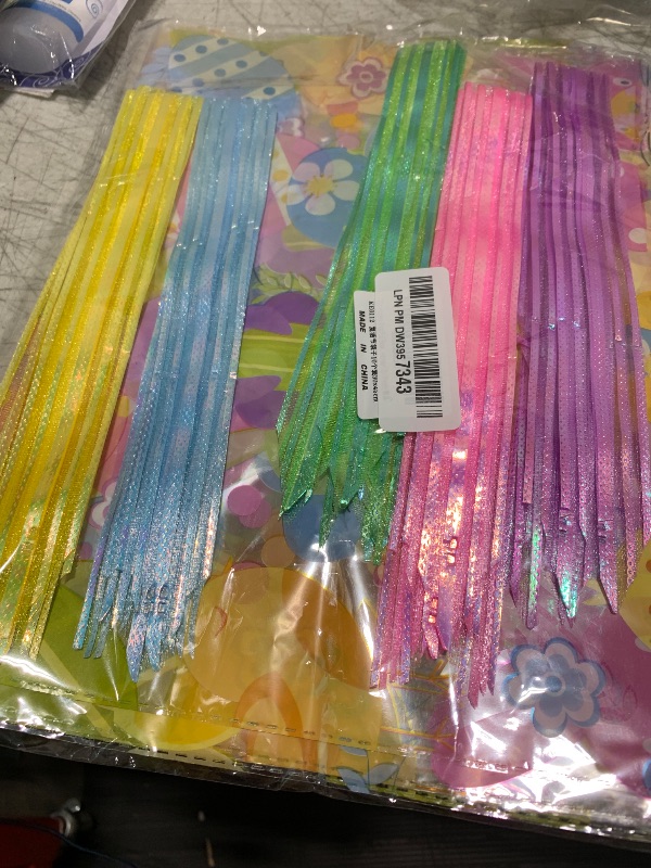 Photo 1 of Kolewo4ever 20pcs Basket Bags Pull Bow Set 10 Pieces Easter Cellophane Wrap Plastic Bag 10 Pieces Easter Theme Pull Bow for Gifts Baskets Party Festivals (12x18 inch)