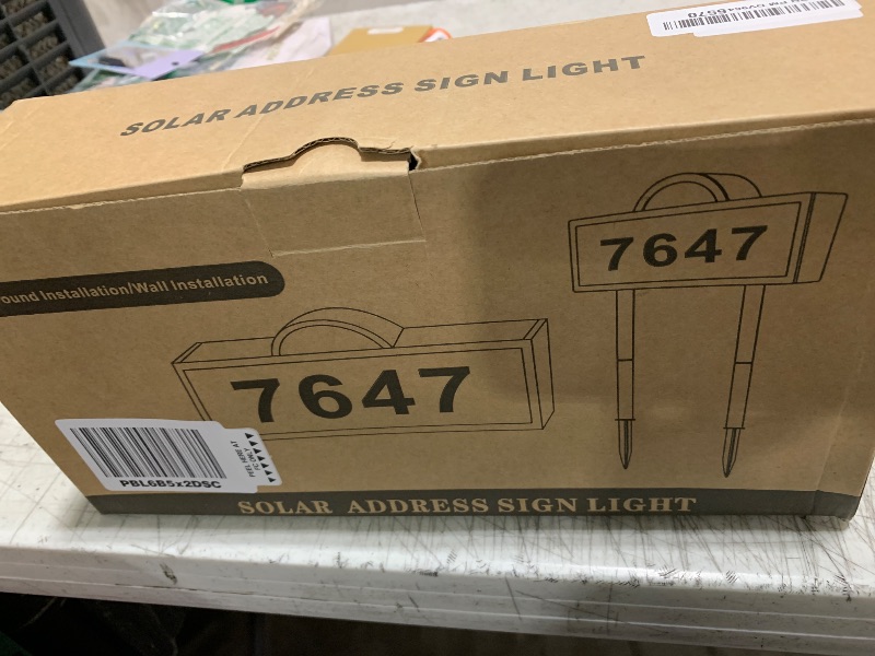 Photo 1 of Solar House Numbers for Outside, Aqonsie Solar Powered Address Sign, Waterproof Outside 3000K Warm LED & 4500K & 6000K White Illuminated Plaques with 3 Lighting Modes House/Home