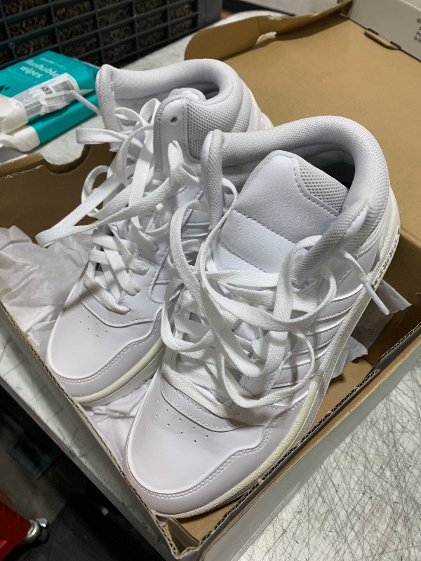 Photo 1 of adidas Women's Hoops 3.0 Mid Top Basketball Shoe, White/White/Dash Grey, 6