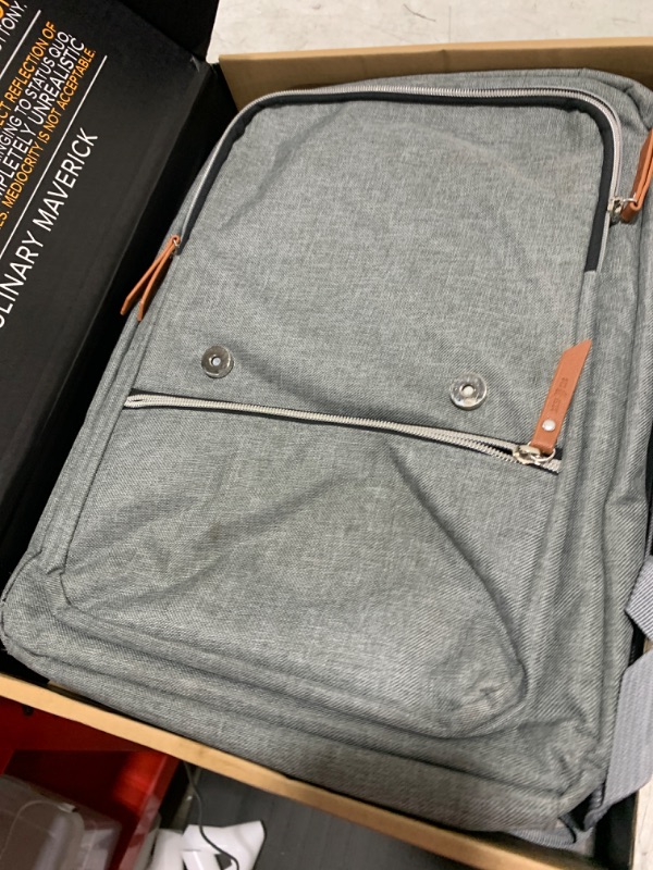 Photo 1 of Chef Knife Bag Vintage Backpack | 30+ Pockets for Knives and Chef Tools | Knife Carrying Case with Hidden Back Pocket for Tablet | Sturdy Knife Bag for Chefs & Culinary Students (Heather Grey)