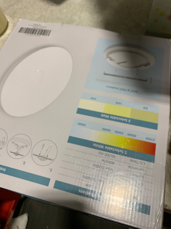 Photo 1 of Leetdud Flush Mount Ceiling Light Fixture Wired Dimmable, 13 Inch 24W, 5 CCT 2700/3000/3500/4000/5000K, 3 Brightness Settable, Surface Mount LED Lights for Bedroom Stairs Hallway Laundry Porch, White