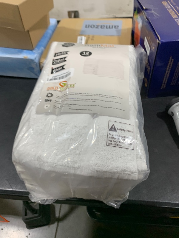 Photo 1 of GOLD TEXTILES 12 Pack New Cotton Blend Economy White Hotel Bath Mat Towel (18x25 Inches) Light Weight Quick Drying & Machine Washable - Hotel Supplies Shower Bath Mat Towel