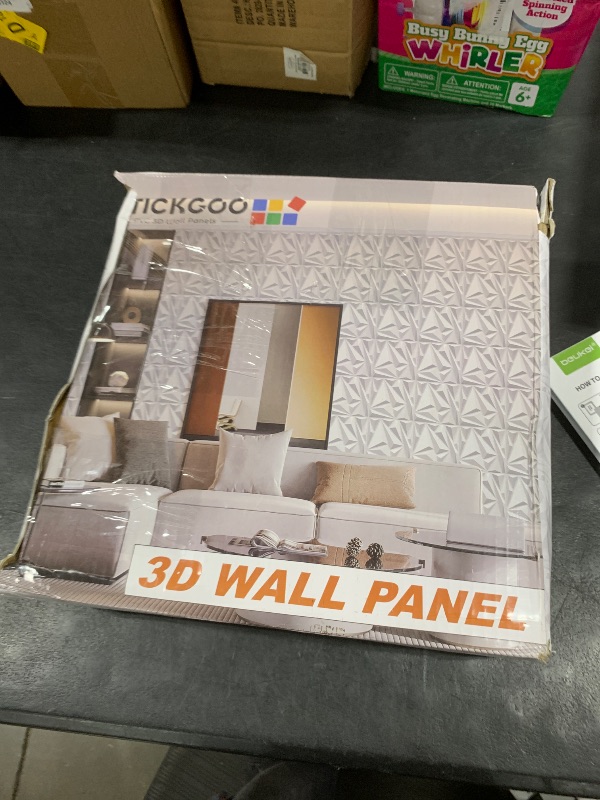 Photo 1 of STICKGOO 50 Pack 3D Wall Panels for Interior Wall Decor, Modern Diamond Wall Panels, 12''x12'' Black Accent Wall Covering Panels for Gaming Room Bedroom TV Background