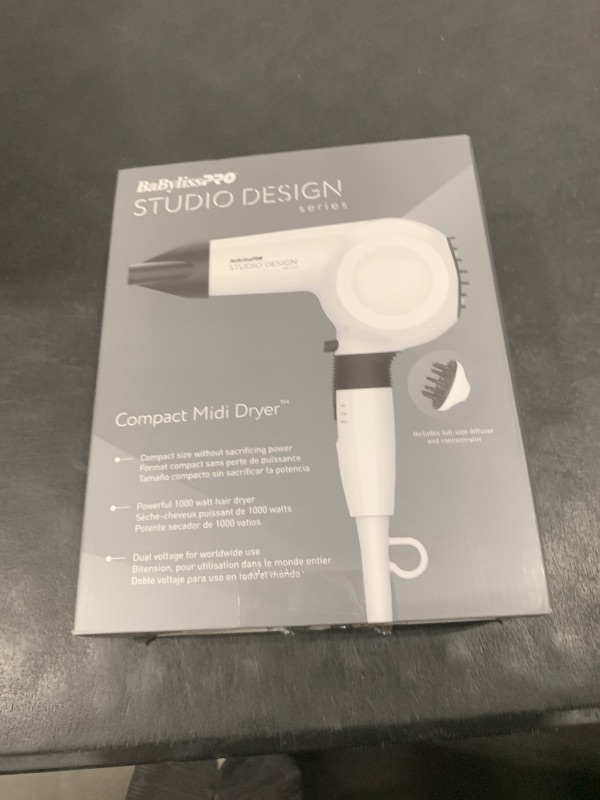 Photo 1 of BaBylissPRO Studio Design Series Midi 1000 Watt Compact Hair Dryer, Hair Styling & Appliances, BCI250UC