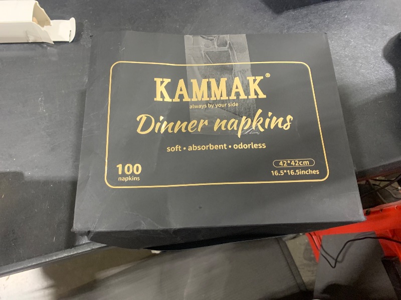 Photo 1 of KAMMAK Dinner Napkins Disposable Yellow Cloth Like Paper Napkins with Pocket 100 Pack Wedding Napkins Reception Guest Hand Towels for Party, Decorative, Bathroom, Restaurant (16.5 x 16.5 inch)