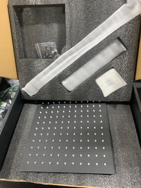 Photo 1 of FPXRNG Black Shower Faucet Set, Rainfall Shower System with Rain Shower Head and Handle Set, Wall Mounted Shower Fixtures, Full Metal Trim Repair Kit 10 inch Matte Black (With Shower Valve)