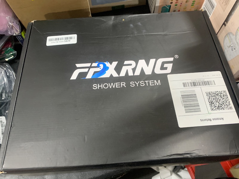 Photo 1 of FPXRNG Black Shower Faucet Set, Rainfall Shower System with Rain Shower Head and Handle Set, Wall Mounted Shower Fixtures, Full Metal Trim Repair Kit 10 inch Matte Black (With Shower Valve)