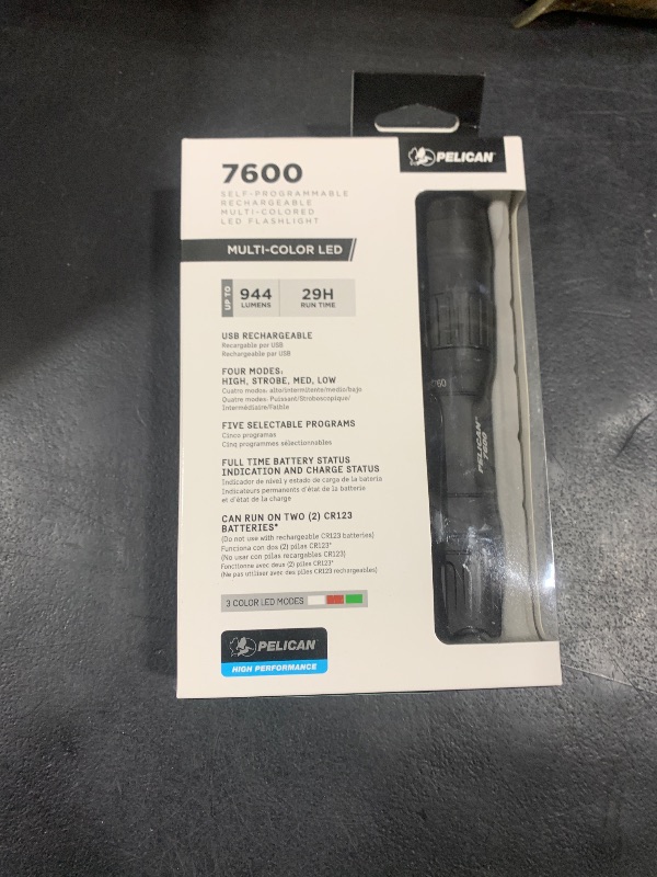 Photo 1 of Pelican 7600 Rechargeable LED Tactical Flashlight (Black)