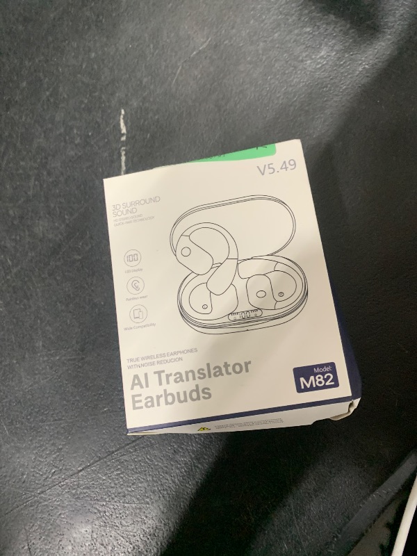 Photo 1 of AI Language Translator Earbuds, OWS Real-Time 3-in-1 Translation Earbuds 144 Languages & Accents, Audifonos Traductores Inglés Español, Translation Device for Travel Business, Transparent Black