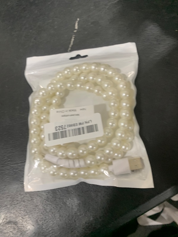 Photo 1 of XNMOA USB to USB C Cable 3.3FT 60W White Pearl USB iPhone Charger Cord Beaded Phone Type C Charger Fast Charging Cable Cord for iPhone 16 15 Plus Pro Max 16E Samsung Galaxy S25 S24 S23