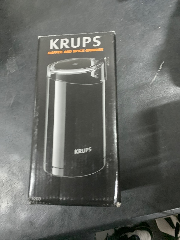 Photo 1 of KRUPS Precision Electric Coffee Grinders: 3 oz Capacity, 200W Motor, Stainless Steel Blades for Uniform Grinding of Coffee Beans, Herbs, Nuts, and Spice Grinder (Black)