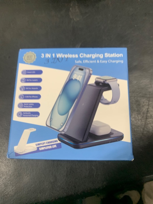 Photo 1 of CIYOYO 3 in 1 Wireless Charging, Wireless Charger Stand for Multiple Apple Devices, Wireless Charger for iPhone 16 15 14 13 12 11 Pro Max XS XR 8, Apple Watch 9 8 7 6 SE 5 4 3 2, AirPods 3/2/Pro