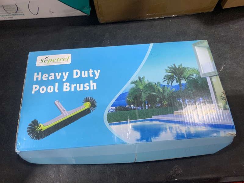 Photo 1 of Sepetrel Pool Brush Head for Cleaning Walls,Heavy Duty Inground/Above Ground Swimming Pool Round Scrub Brushes with Premium Strong Bristle & Reinforced Aluminium Back
