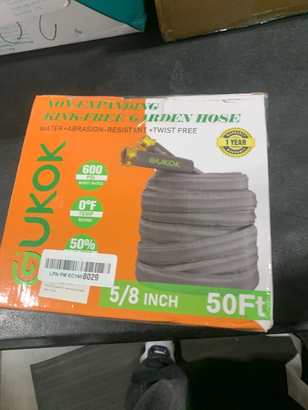 Photo 1 of GUKOK 2025 Upgraded 50FT Non-Expanding Garden Hose, Ultra-Light & Flexible Water Hose - Burst-Resistant, Kink-Free, High-Pressure, All-Weather Use for Lawns, Gardens, and Outdoor Cleaning