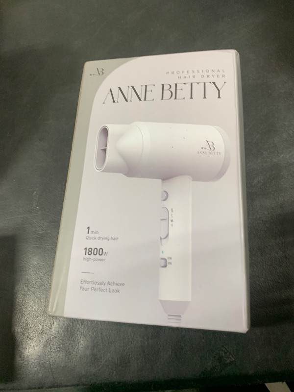 Photo 1 of ANNE BETTY Ionic Hair Dryer with Diffuser, Powerful 1800W Blow Dryer for Women & Men, Fast-Drying Hair Dryer with Nozzle for Home, Salon, Travel