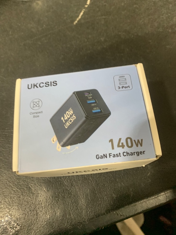 Photo 1 of 140W USB C Charger Block - UKCSIS 3-Port GaN Fast Chargers 2 Pack, Foldable USB C Wall Charger, Compact 100W Laptop Adapter, for MacBook Pro/Air, iPad Pro, Galaxy, iPhone Series, Black