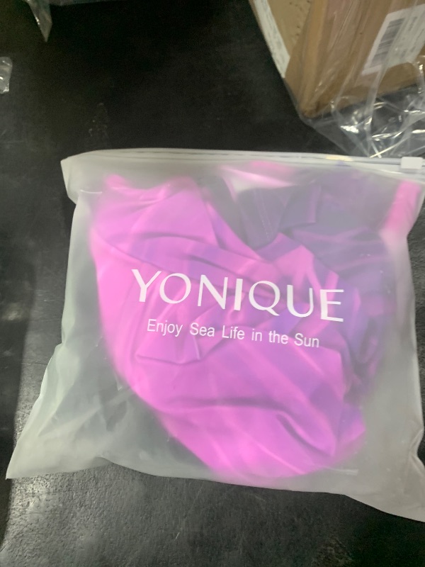 Photo 1 of Yonique Womens Two Piece Swimsuits Tummy Control Tankini Plus Size Bathing Suit Halter V Neck Swimwear Purple Gradient M