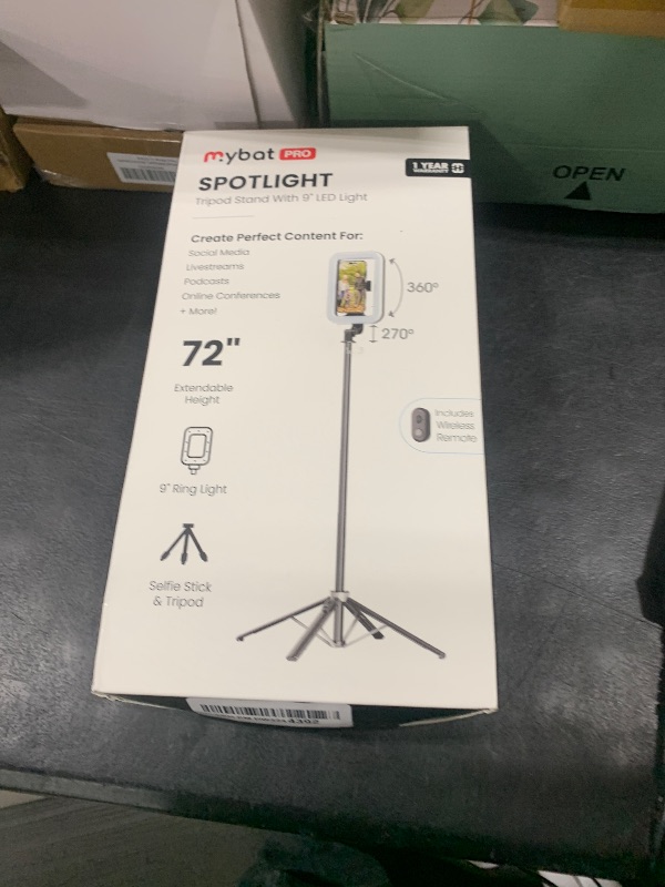 Photo 1 of M MYBAT PRO Selfie Ring Light with 72" Tripod Stand - Extendable Selfie Stick with Light for Phone, Live Streaming, Makeup, Travel, Gaming, Video, Includes Phone Holder& USB-C Powered
