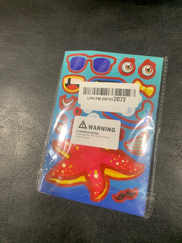 Photo 1 of 32 Sheets Reusable Make-A-Sea Face Stickers Ocean Animals DIY Art Craft Rewards for School Kid Teacher Summer Mermaid Party Favor Sticker for Birthday Gift Children Room Ocean Decorated