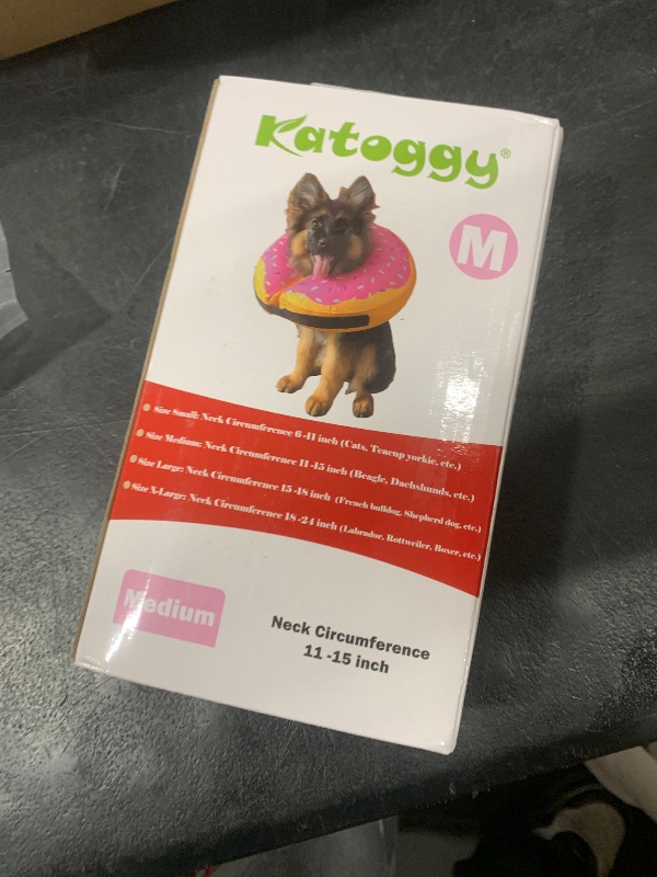 Photo 1 of Katoggy Inflatable Dog Cone Collar for Dogs After Surgery, Soft Adjustable Blow up Donut Dog E-Collar for Small Medium Large Dog and Cats