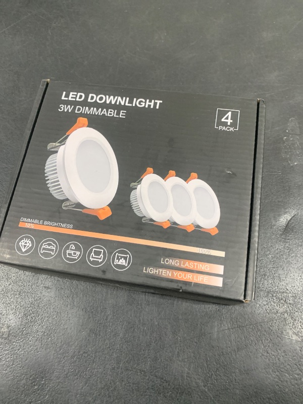 Photo 1 of YGS-Tech 2 Inch LED Recessed Lighting, Dimmable Downlight 3W(35W Halogen Equivalent), CRI80, 2700K Ultra Warm White Ceiling Light with LED Driver(4 Pack)