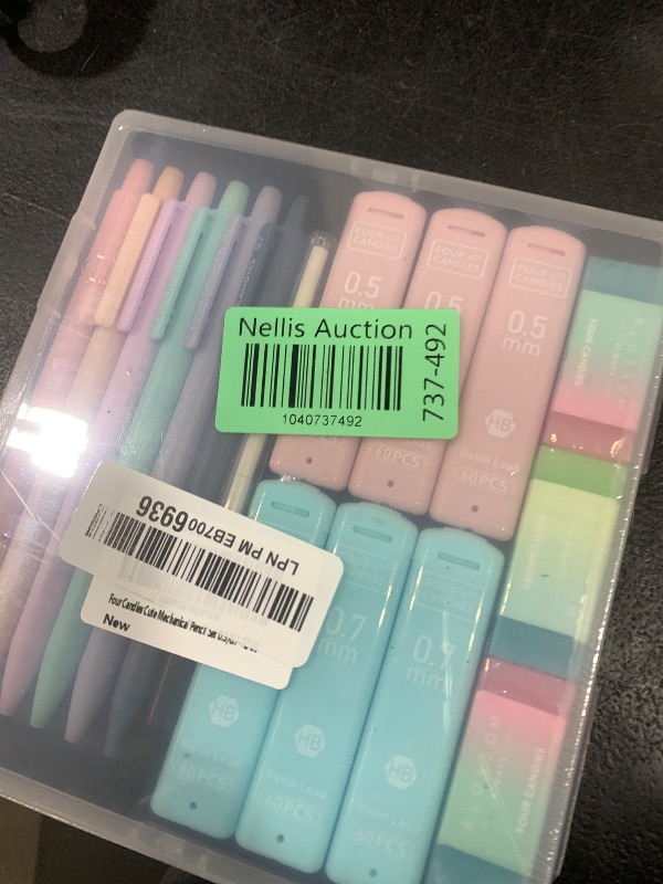Photo 1 of Four Candies Cute Mechanical Pencil Set, 6PCS Pastel Mechanical Pencils 0.5 & 0.7mm with 360PCS HB Pencil Leads, 3PCS Erasers and 9PCS Eraser Refills, Aesthetic Mechanical Pencils for Girls Writing
