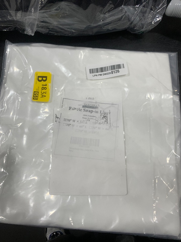 Photo 1 of Barossa Design Fabric Snap-in Shower Curtain Liner Replacement, Removable & Washable, Hotel Style, 70x54, White