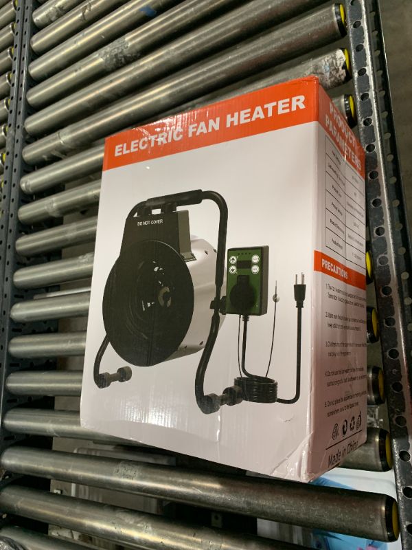 Photo 1 of Electric Greenhouse Heater with Thermostat - 1500W Stainless Steel Outdoor Fan Heater, Fast Heating, Overheat Protection, Heating for Garage, Flower Room, Grow Tent