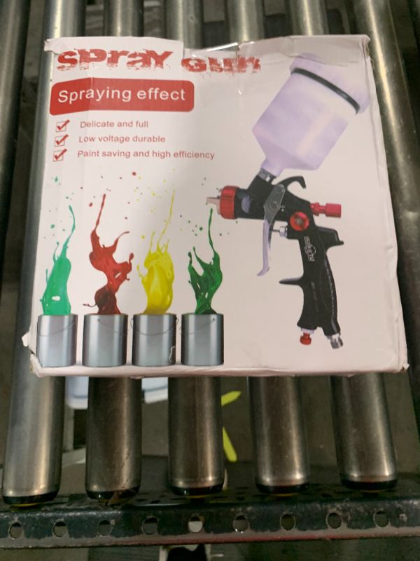 Photo 1 of Paint Sprayer with Paint Mixing Quick Cup, HVLP Spray Paint Gun Kit Contain 1.4 1.7 2.0 MM Nozzles 10 Disposable 600ML Cups for Car Furniture Fence Painting (Green)