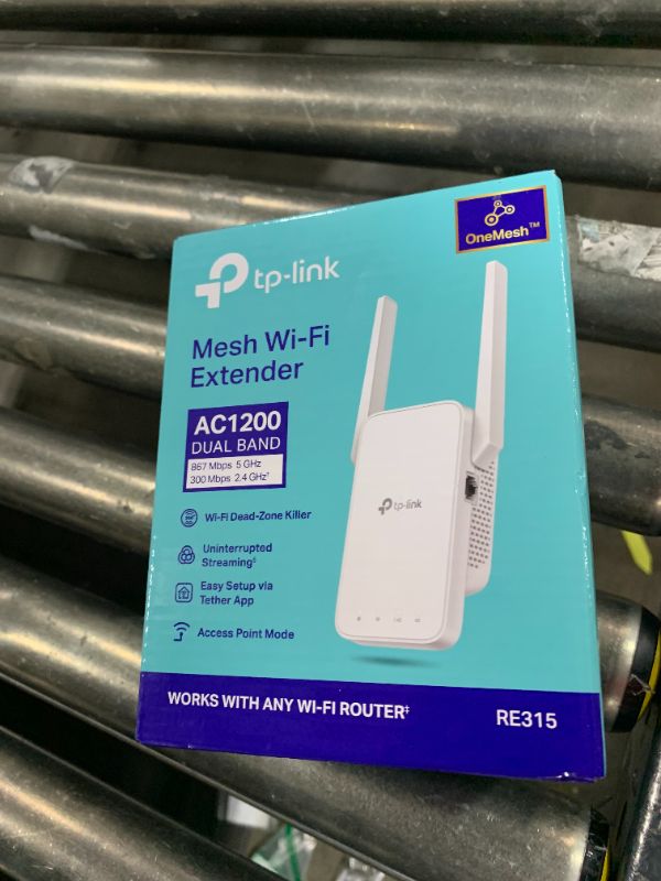 Photo 1 of TP-Link AC1200 WiFi Extender, 2024 Wirecutter Best WiFi Extender, 1.2Gbps home signal booster, Dual Band 5GHz/2.4GHz, Covers Up to 1500 Sq.ft and 30 Devices ,support Onemesh, One Ethernet Port (RE315)