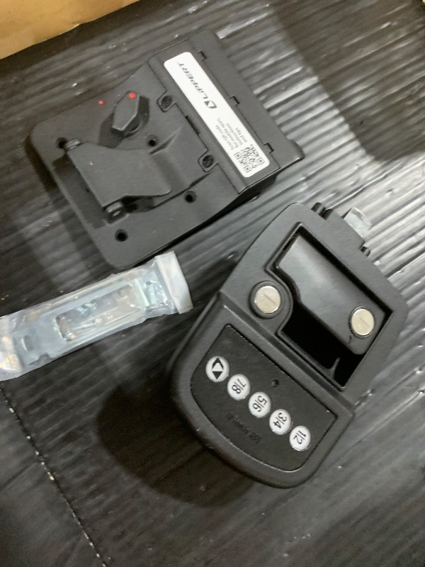 Photo 1 of Lippert Keyless RV Door Lock with 60' Bluetooth Range, Lighted Keypad Buttons, 3 Battery Modes, Aluminum Construction, Black Powder-Coated Finish, Right-Hand Latch Configuration - 2022119636