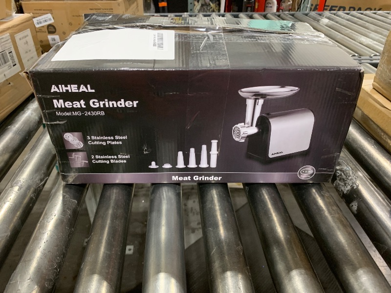 Photo 1 of Electric Meat Grinder, Sausage Stuffer with 3 Sausage Tubes, 2 Blades, 3 Plates, 3200W Max, Meat Grinder Heavy Duty for Home Kitchen Use, Stainless Steel (Black)