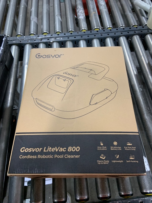 Photo 1 of Gosvor Cordless Robotic Pool Cleaner, Lasts 90 Min, Automatic Vacuum for Above-Ground Pools up to 860 Sq.ft, Portable, Self-Parking, Orange