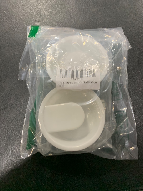Photo 1 of Water Pitcher Lids, 2 Pieces Glass Carafe Lids Covers Food Grade Plastic Dust Proof Splash Resistant Bottle Stoppers for Water Jug Glass Bistro Pitcher