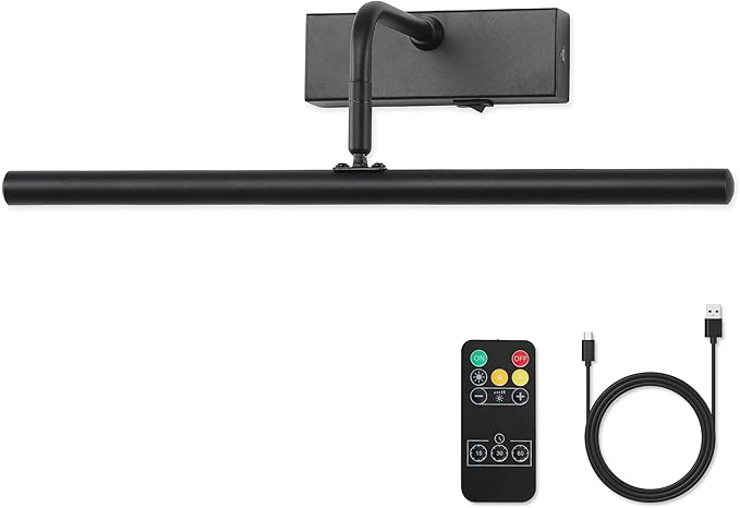 Photo 1 of Picture Light Battery Operated with Remote Wireless Wall Light Dimmable & 3CCT Black Art Lights for Paintings Picture Frame Light 15.75" Inch
