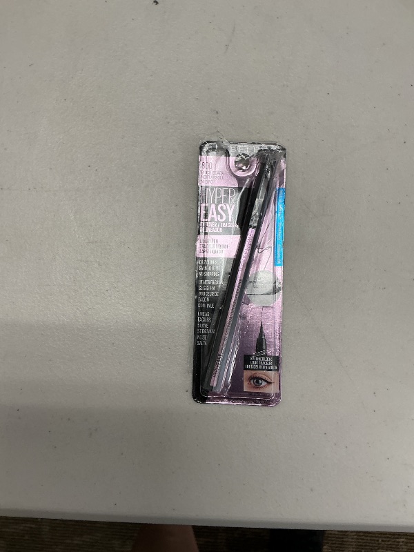 Photo 1 of Maybelline Hyper Easy Liquid Pen No-Skip Eyeliner, Satin Finish, Waterproof Formula, Pitch Black, 0.018 Fl Oz