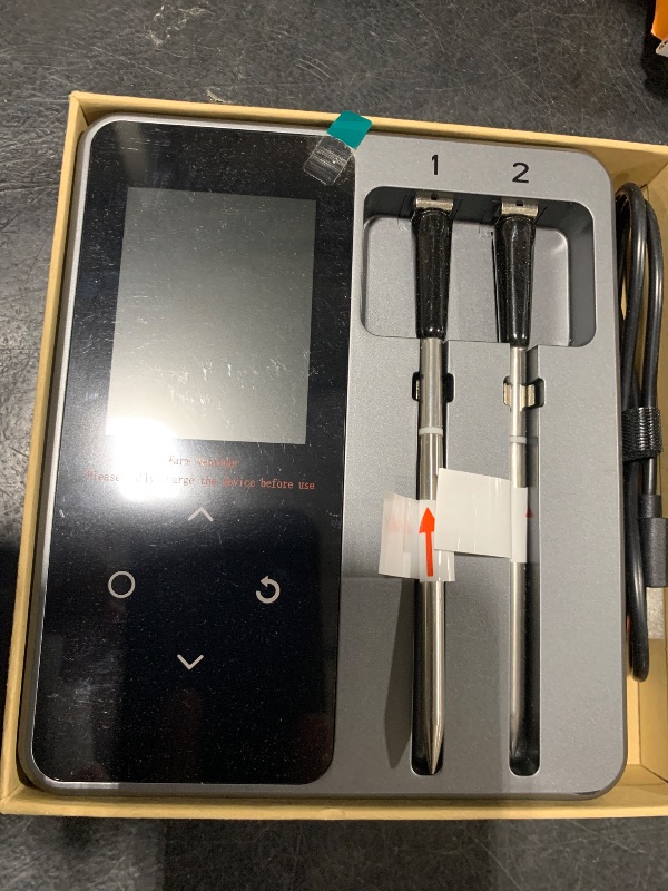Photo 1 of Wireless Meat Thermometer with App Control, 600FT Bluetooth Range, Dual Probes & 6 Sensors, 0.5S Instant Read, LCD Display, IP67 Waterproof Real-Time Monitoring & Smart Alerts for BBQ, Grill, Oven