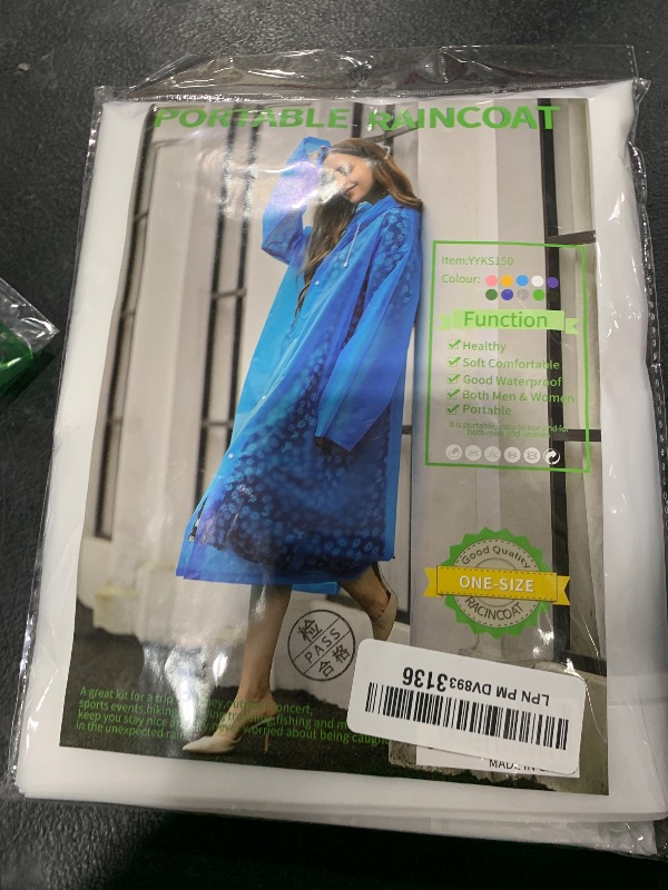 Photo 1 of Cosowe Rain Ponchos for Adults Reusable, 2 Pcs Raincoats for Women Men with Hood (A-Adults Poncho-White)