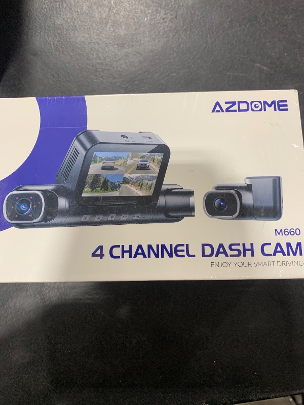 Photo 1 of AZDOME 360° 4 Channel Dash Cam, Built-in 128GB eMMC, 2K+1080P*3 Dashcam Front and Rear Inside Left Right, Voice Control, 5G WiFi Dash Camera for Cars with 4 Adjustable Lenses, IR Night Vision, M660