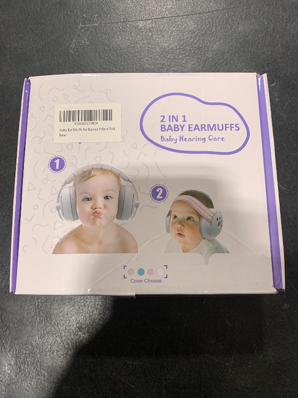 Photo 1 of DITHIN Baby Ear Muffs Noise Protection, 2-In-1 Baby Noise Cancelling Headphones for 0-48 Months Infants Toddlers, Travel Essentials for Airplane Fireworks Sleeping Pink