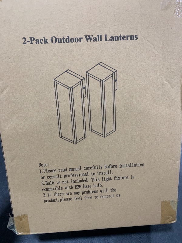 Photo 1 of Brown Porch Lights Wall Mount with Clear Glass Shade, Anti-Rust E26 Exterior Sconce Lighting for Outside Patio Garage Front Door House 2-Pack