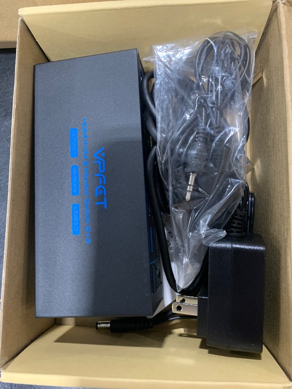 Photo 1 of 8K@60Hz HDMI KVM Switch 3 Monitors 2 Computers 4K@120Hz USB 3.0 KVM Switches for 2 PC Share Triple Monitor and 4 USB Ports Supports Extended&Duplicate Mode.Wired Controller DC 12V/1A Adapter Included