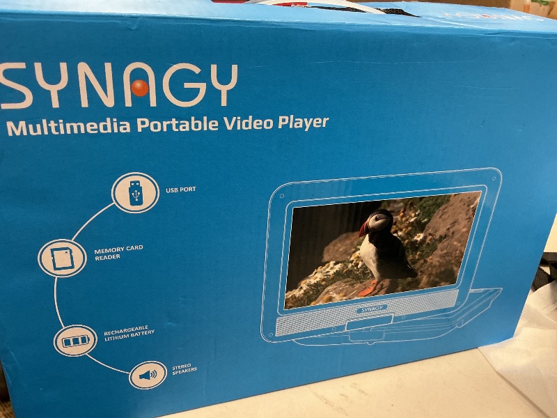Photo 1 of SYNAGY 11" Portable DVD Player for Kids with 9.5 inch HD Swivel Screen, Car Headrest Mount Holder, Rechargeable Battery, Car Charger, Wall Charger, SD Card Slot, USB Port (Pink)
