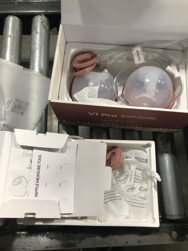 Photo 1 of Momcozy Breast Pump Hospital-Grade, Hands-Free & Portable Wearable Pump with 3 Modes|15 Levels, Equipped with Leak-Proof DoubleFit Flange, Deep Pink