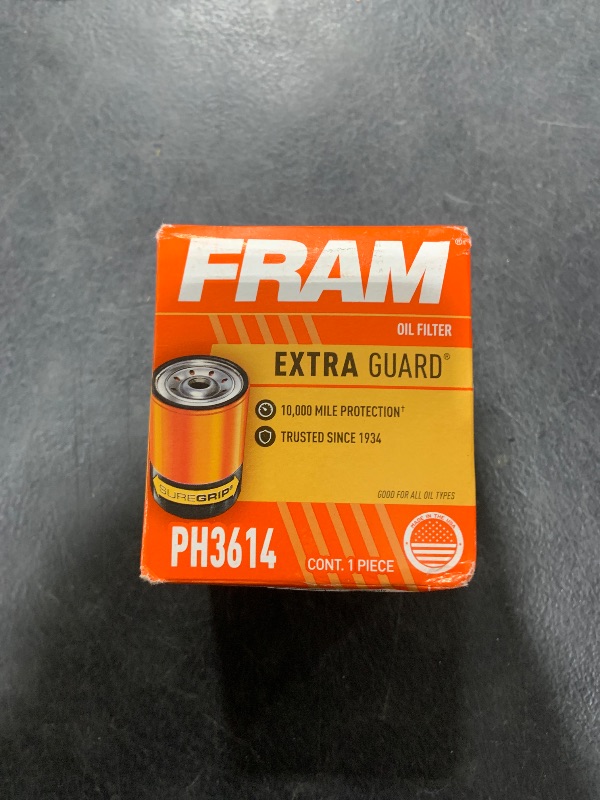 Photo 1 of FRAM Extra Guard PH3614, 10K Mile Change Automotive Replacement Interval Spin-On Engine Oil Filter for Select Vehicle Models