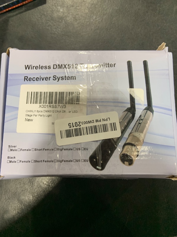 Photo 1 of CHINLY 8pcs DMX512 DMX Dfi DJ 2.4G 7 Charging Wireless Receiver Built-in Battery & 1 Transmitter LED Lighting Control for LED Stage Par Party Light