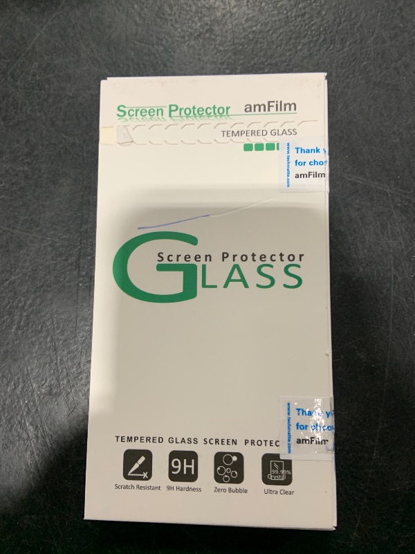 Photo 1 of amFilm (3-Pack iPhone XS/X Screen Protector, 0.26mm 9H Tempered Glass Screen Protector with Easy Installation Tray for Apple iPhone 10.