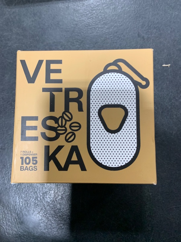 Photo 1 of VETRESKA Dog Poop Bags Dispenser with Coffee Scented Waste Bags, Leak Proof, Extra Thick & Strong, 1 Holder and 105 Count Pet Poop Bags (7 Refill Rolls) for Dogs and Cats