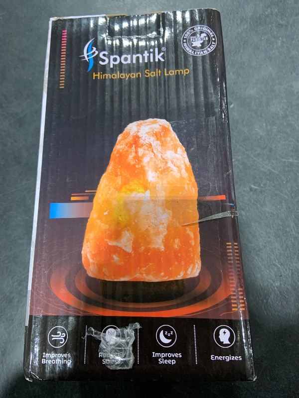 Photo 1 of 7 Inch Himalayan Salt Lamp with Dimmer Cord - Night Light Natural Crystal Rock Classic Wood Base Authentic from Pakistan